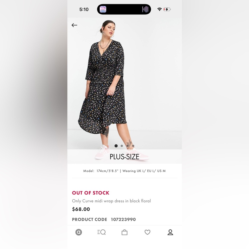 ASOS Curve faux wrap dress